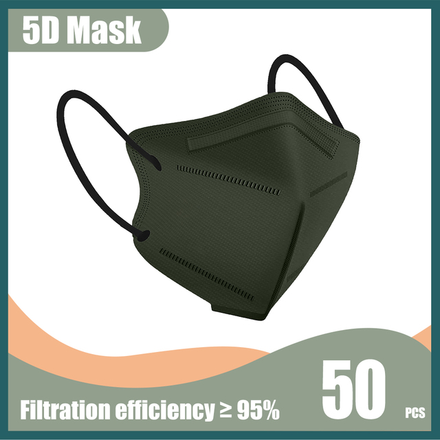 Morandi FFP2 5D Mask KN95 Mascarilla FPP2 homology ada Adult Face Mask 5 Layers Respirator Filter Colorful ffp2masque Protection Mask