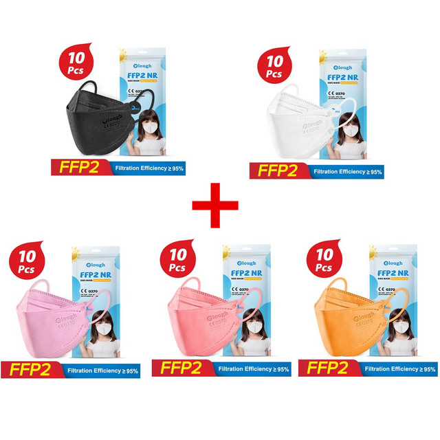 Elo FPP2 Masks For Kids 6-12 Years Korean Fish Mascarilla Infantil FPP2 Resale 4 Layers FFP2 KN95 Mask For Kids