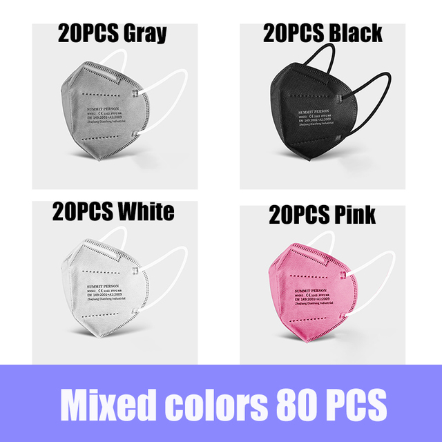 Adult CE FFP2 Protective Mask Dust KN95 Face Mask Reusable Masks KN95 Filter Mask Mascarillas Gray White Pink Black