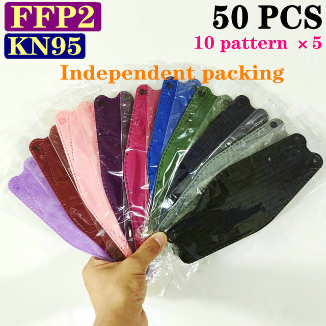 KN95 FFP2 Unique Print Fish Mask Mascarillas CE Protective Breathing Dust Anti-Fog Adult Colorful Masques