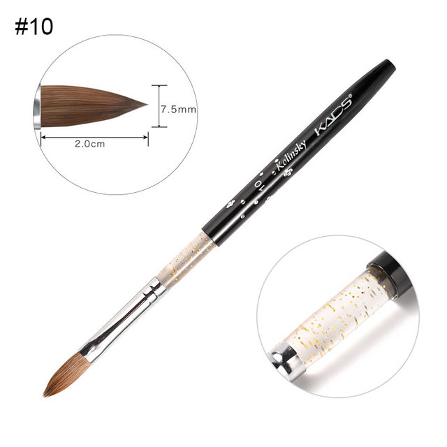 Acrylic Nail Brush Kolinsky Sable UV Nail Gel Crystal Nail Brush Painting Drawing Carving Dotting Pen DIY Nail Design Brushes