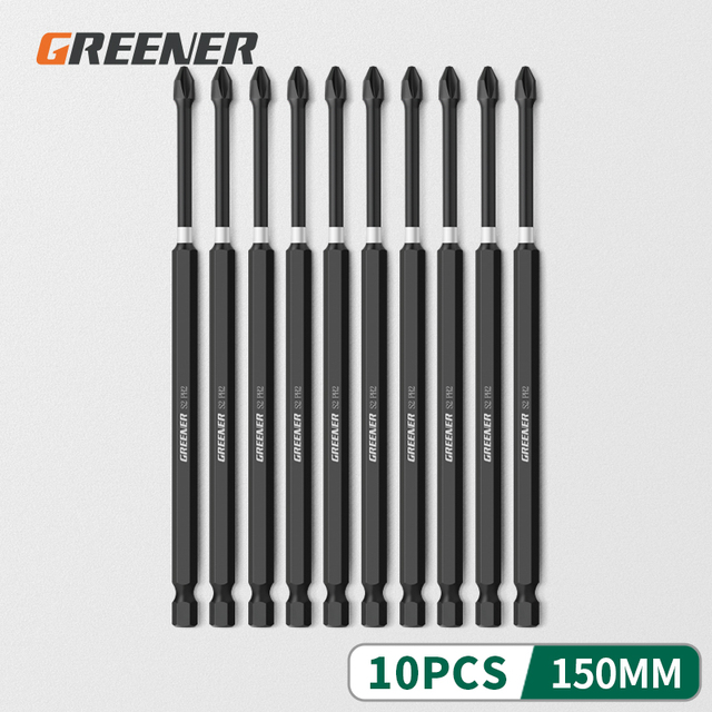 Green Impact Strong Magnetic Impulse Head Cross High Hardness Hand Drill Bit Screw Electric Screwdriver Set 50 65 70 90 150mm