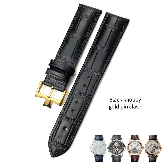 19mm 20mm 21mm 22mm Genuine Leather Watch Band Replacement For Vacheron Constantin Heritage VC Black Blue Brown Cow Leather Strap