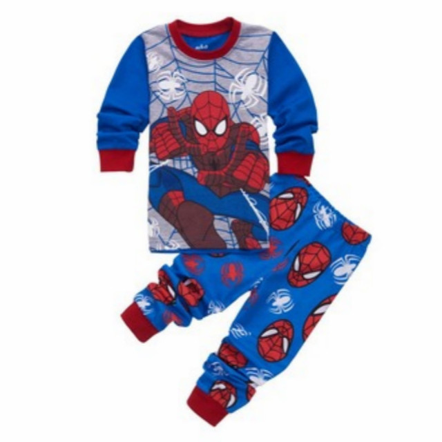 Children's Clothing Set Boys Sleepwear Kids Clothes Spider Pajamas Set Baby Girls Cotton Cartoon Pajamas Spring Autumn Pajamas