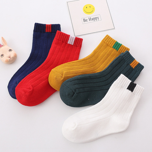 5 Pairs Cotton Kids Warm Socks Winter Socks For Baby Girls Cute Cartoon Newborn Toddler Casual Sports Socks Boys Socks 0-12 Years