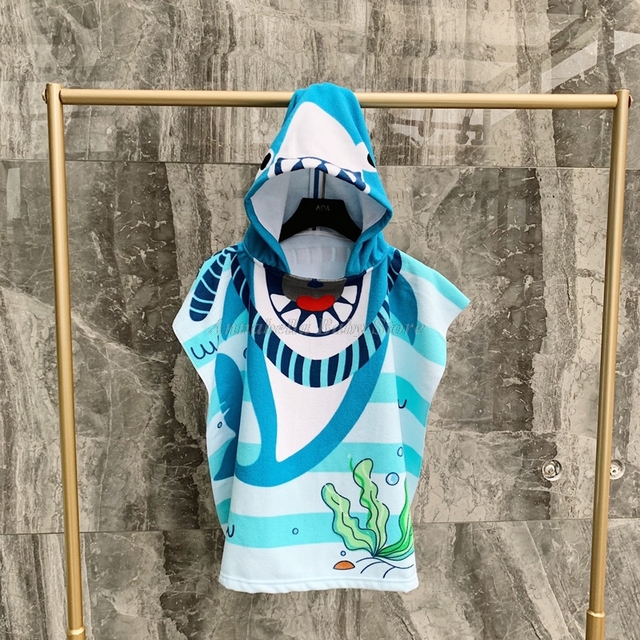 Cartoon Baby Toddler Hooded Cloak Infant Bathrobe Baby Bath Towel Robe Cotton Boy Girl Beach Robe Dinosaur Cape Newborn Wrap Blanket