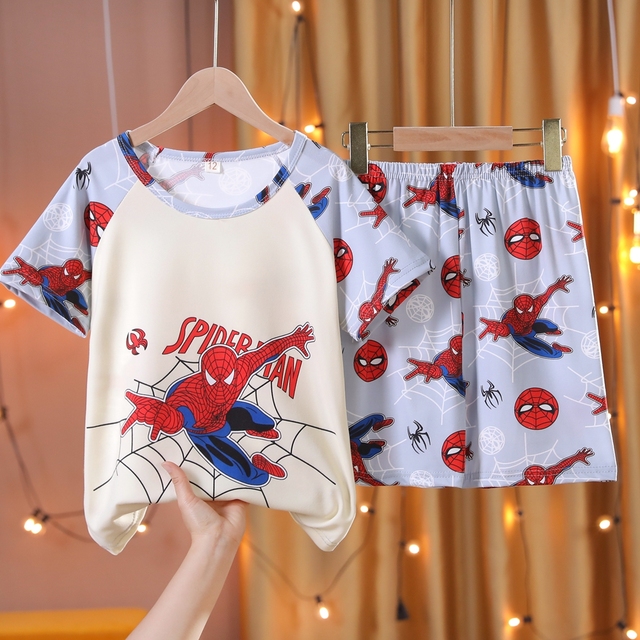 Doraemon Kids Pajamas Tops Pant Summer Cartoon Sleepwear Set Boys Girls Baby Clothes Pajamas Short Sleeve T-shirt Pajamas Suit