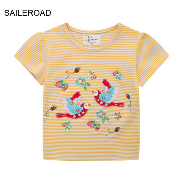 Seieroad Baby Girls 2-7 Years Animation Short Sleeve Cotton T-Shirt For Boys T Shirt Tops