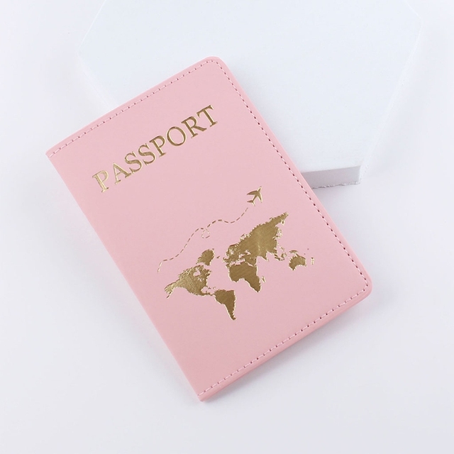 831A Simple Fashion Passport Holder World Map Thin Slim Personality Travel Wallet Gift PU Leather Card Holder Cover Unisex