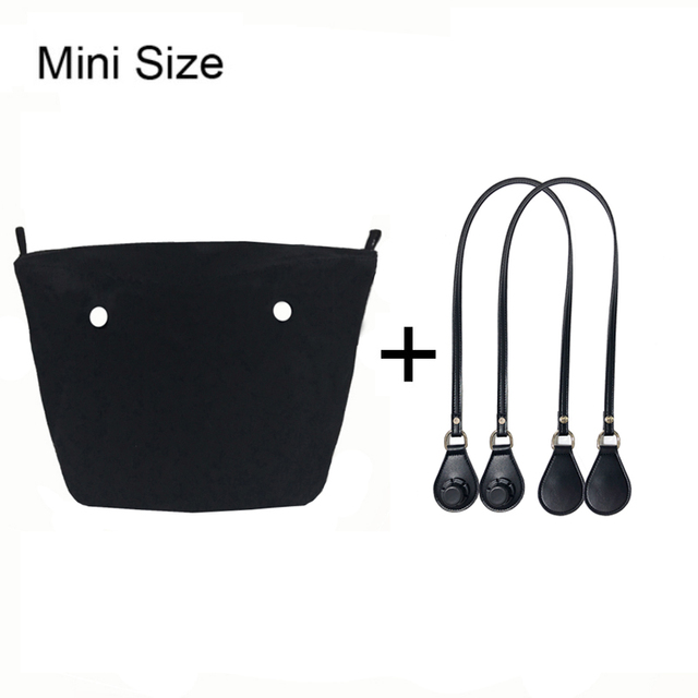 1 Set Lining Fabric Insert Interior Pocket with 85cm Obag Long Handles Microfiber Leather Handles for Classic Small O Bag Accessories