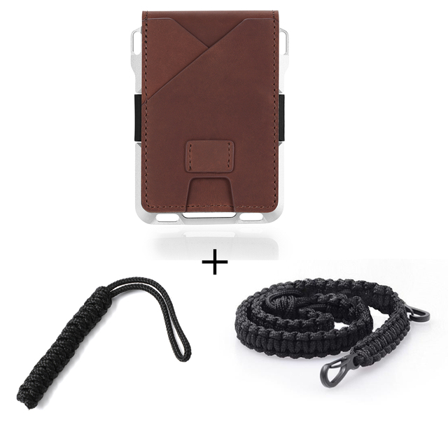 SEMORID Genuine Leather Skin Rfid Credit Card Holder Metal Men Wallets 2021 Badge Pilot Card Holder Small Size Card Wallet