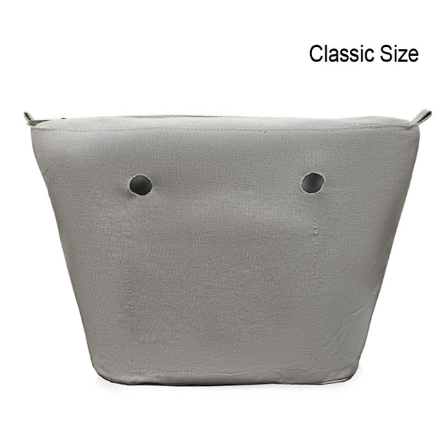 Classic Mini Size Waterproof Solid Canvas Insert Inner Liner Insert Zipper Pocket For Obag O Bag Silicone Handbag Bag