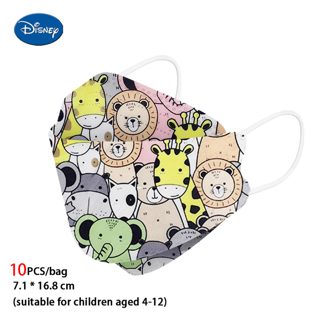 Disney 10-200/Bag Mickey Kids Cartoon Mask 4-layer Dust Protection Protective Respirator Reusable 4-12 Years Ffp2 Mascarilla