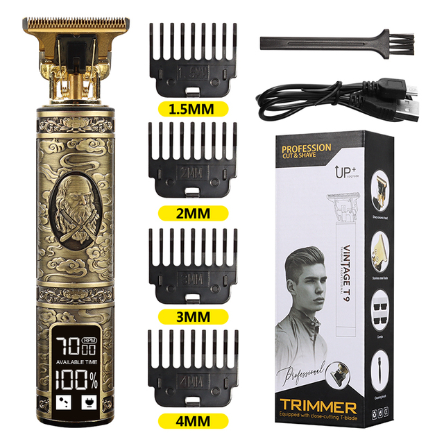 T9 Hair Clipper Electric Shaver Professional Barber Hair Trimmer Machine 0mm Hair Cutting Machine For Men USB Rechargeable HIENA