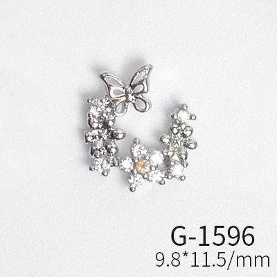 Japanese new style nail art, zircon jewelry, big diamond cross, love all-match real gold color nail art decorations tools