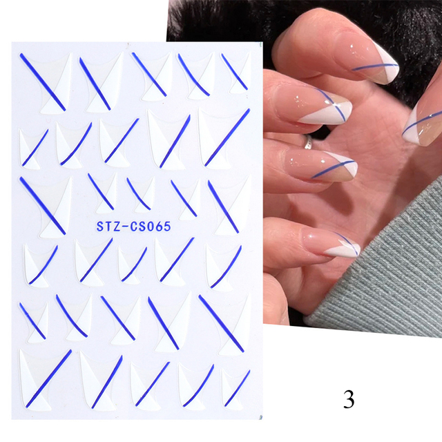 French Nail Finger Tips Sticker Guide Stencil Tape Nail Guides Stickers Manicure DIY Line Tips Nail Art Decals 3D Beauty Tool