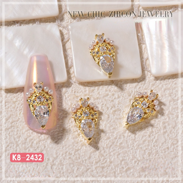 Nail Art Zircon Jewelry Bowknot Pearl Accessories Explosive Flower Color Preserved Decorative Diamond Nail