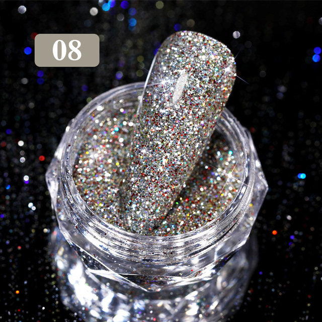 Born Pretty Reflective Glitter Powder Bright Light Shining Nail Chrome Pigment Dust Powder Nail Decoration for Gel Polish