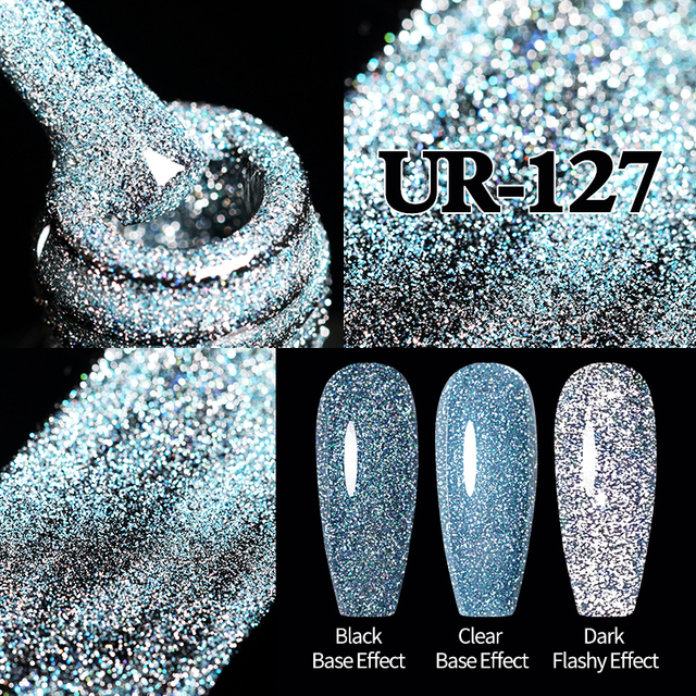 UR SUGAR Neon Reflective Glitter Gel Nail Polish Fluorescence Orange Blue Green Semi Permanent Soak Off UV LED Nail Gel Art