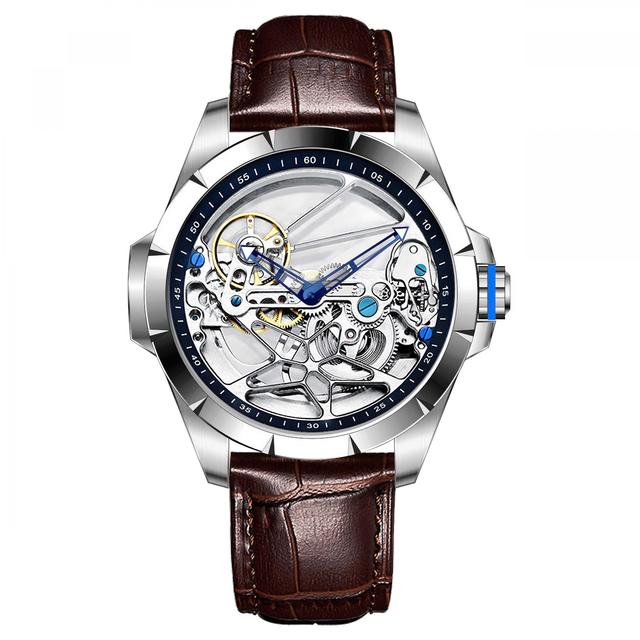 Genuine Tourbillon Watches Men Mechanical Watch Fully Automatic Luxury Brands Luminous Waterproof Men's Watch Fashion Reloj Hombre