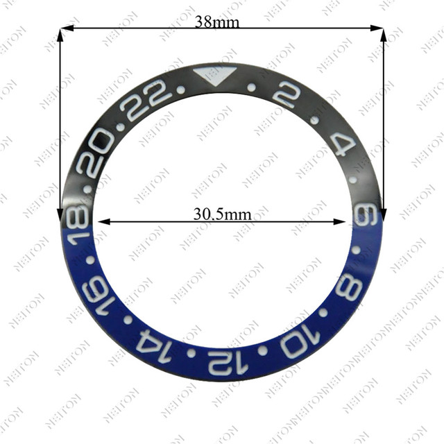 NEITON 38 مللي متر السيراميك الحافة GMT و الغوص ساعة إدراج ل 40 مللي متر ساعة رجالي الساعات استبدال اكسسوارات ساعة ساعة بميناء بسيط الحافة Ins
