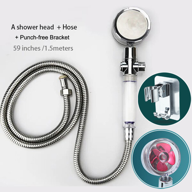 High Pressure Water Saving Flow Pressurized Shower Head 360 Degree Rotating Adjustable ABS Hose Bathroom Accessories Shower Set