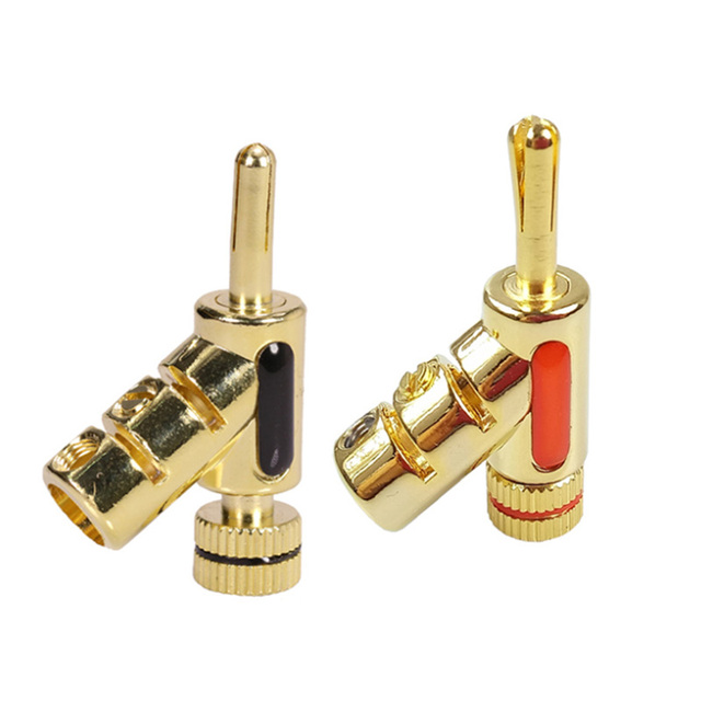 10pcs "U" "Y" Banana Plug Connector Copper Nickel Plated Gold Spade Speaker Mosaic Plug Audio Screw Fork Connectors Adapter