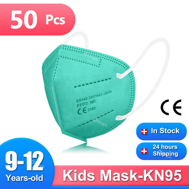 9-12 سنة mascarillas fpp2 niños الأطفال FFP2 قناع قابلة لإعادة الاستخدام Ce وافق KN95 أقنعة 5 طبقات FFP 2 قناع حماية الأمن