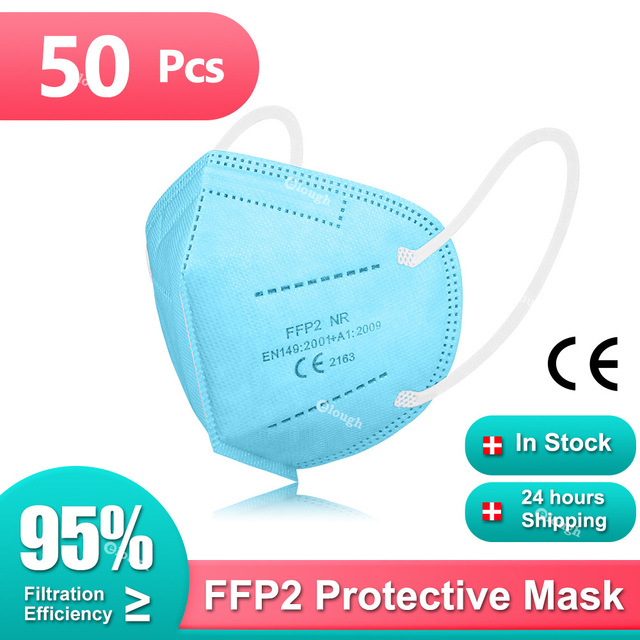 Mascherine FFP2 Mascarilla FPP2 homology ada 5 رقائق KN95 أقنعة الكبار قناع التنفس FPP2 95% تصفية واقية ffpp2 masken ffp 2