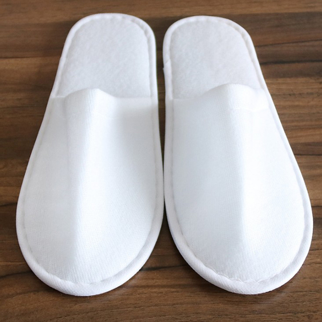 1 Pair Simple Unisex Solid Color Slippers Hotel Travel Spa Portable Men Slippers Disposable Guest Home Indoor Cloth Men Slippers