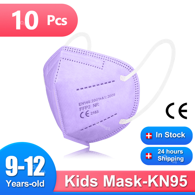 KN95 9-12 Years Old Kids FFP2 Masks Boy Girl Respirator Mask FFP2Fan FFP2 KN95 Face Mask Mascarias Kids Mask Ce