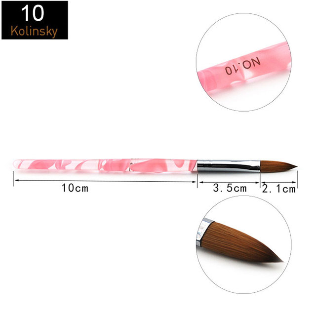 Acrylic Nail Brush Kolinsky Sable UV Nail Gel Crystal Nail Brush Painting Drawing Carving Dotting Pen DIY Nail Design Brushes