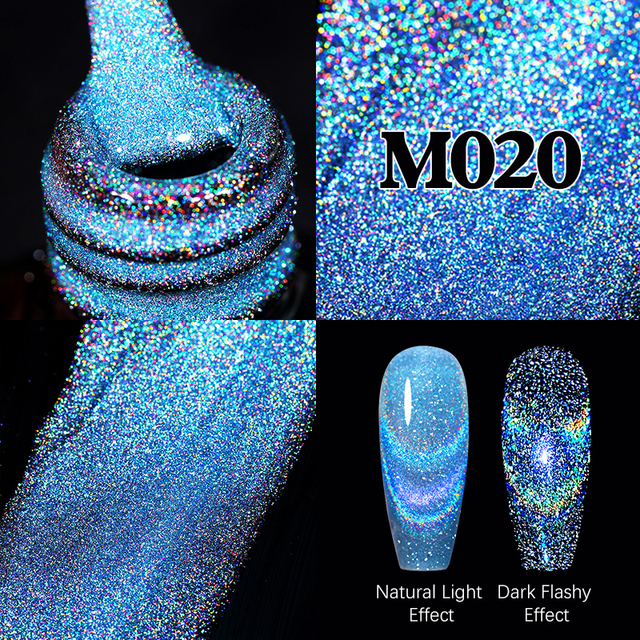 UR Sugar Fluorescent Reflective Gel Holographic Gel Nail Polish Shine Neon Glitter Semi Permanent Soak Off UV LED Nail Gel