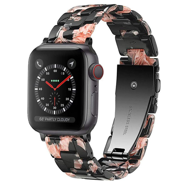 resin watches for apple watch 7 6 5 band 44mm iwatch 42mm series 4 3 2 wrist strap accessories loop 40mm replacement bracelet