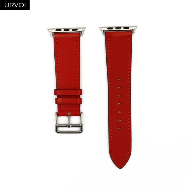 URVOI Leather Band for Apple Watch Series 7 6 SE 5 4 3 2 1 Round One for iwatch Straps Wrist Band Classic Design 41 45mm