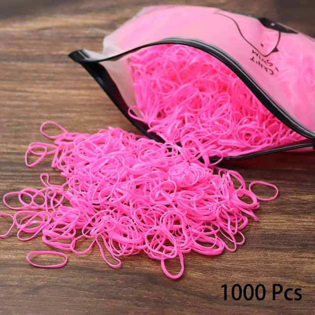 1000pcs Elastic Hair Bands Ponytail Hairband Colorful Rubber Band Scrunchies Disposable Baby Hair Accessories Cute Hair Ties