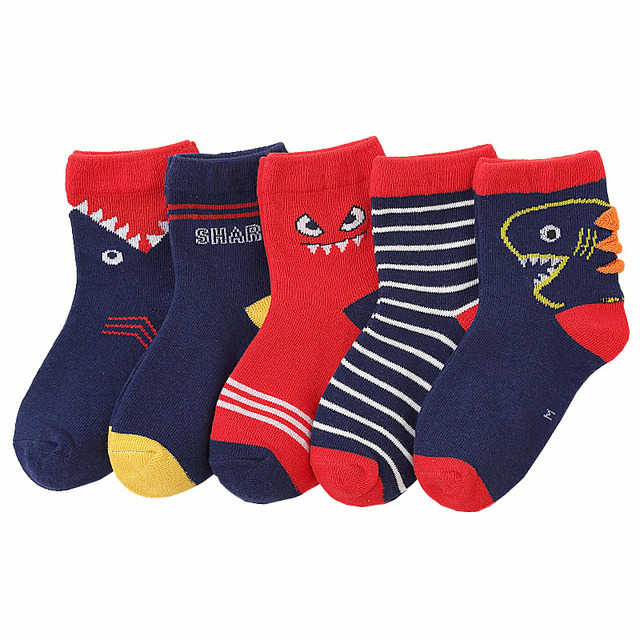 5 Pairs Cute Cartoon Kids Socks Autumn Winter Warm Baby Boys Girls Socks Soft Cotton Toddler Baby Children Socks 1-12 Years