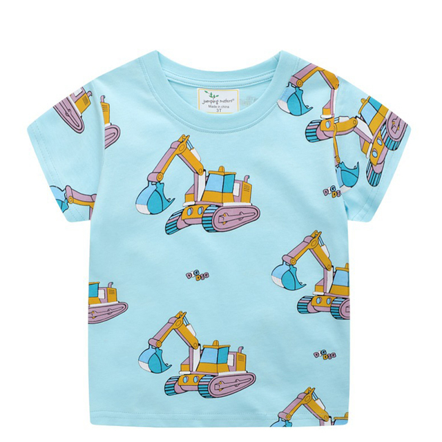 Boys Summer Clothes Children T-shirt Dinosaur Printing Kids Striped Embroidery Tops Boy Cotton T-Shirts Baby Cartoon Tee Clothes