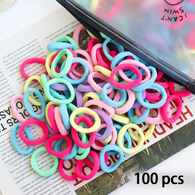 50/100pcs Colorful Girl Hairband Children Headband Small Elastic Hair Bands Scrunchy Baby Rubber Band Nylon Hair Accessories Toddler