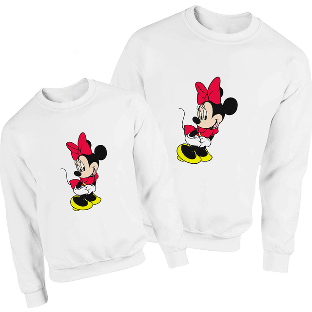 Simple Mickey Family Style Sweatshirt Cool Modern Harajuku Sweatshirt Harajuku Mom and Daughter Pullover Lovely Clothes Hoodie