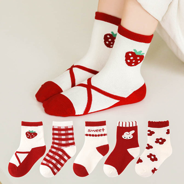 New 2021 5 Pairs Baby Socks Boys Girls Round Socks Fashion Comfortable Cotton Sock Baby Sock Clothes Gift Baby Socks