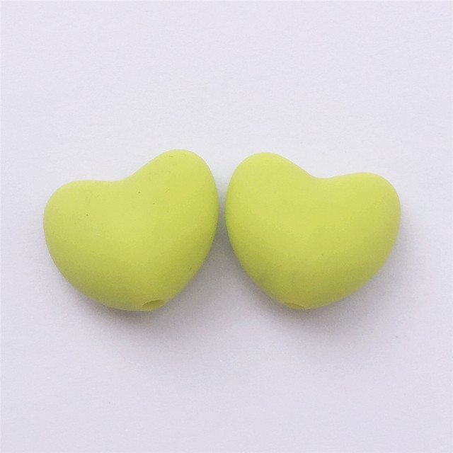 Chenkai 100pcs BPA Free Silicone Heart Teether Beads DIY Baby Pacifier Shower Soother Nursing Pendant Toy Sensory Accessory