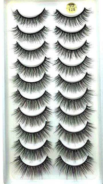 10 pairs of 3D false eyelashes, handmade, soft and hot, naturally, to create a perfect eye makeup, cross and thick