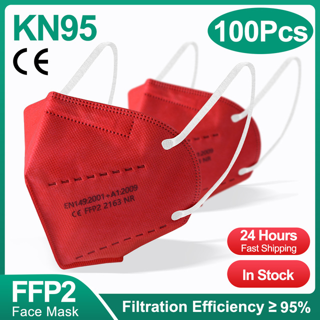 10-200 قطعة معتمد kn95 قناع fpp2 Mascarillas ffp2 homology ada ffp2fan 5 طبقات واقية أقنعة الوجه الأسود قناع جهاز التنفس