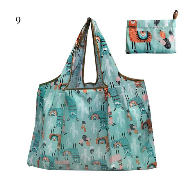 Environmental Shopping Bag Women Foldable Casual Handbag Floral Multifunctional Convenient Shopping Pouch Large Capacity Bag