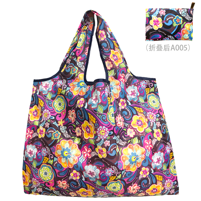 Reusable grocery bag shopping handbag animal flower beach cute gift bag vegetable fruit washable lightweight sturdy nylon hand