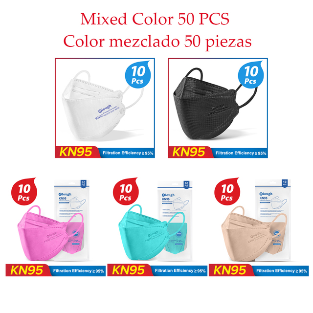 10-100pcs FFP2 Masks Mascarillas FPP2 homology ada Spain CE korean face masks fish mouth mask KN95 certification mask