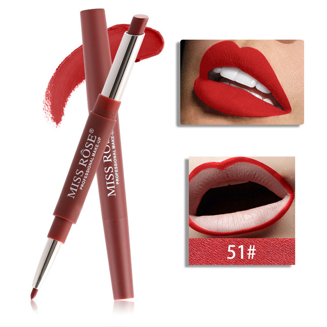 1pc Sexy 20 Color Double End Lip Makeup Lipstick Pen Waterproof Long Lasting Tint Lip Stick Beauty Matte Liner Pen Lipstick