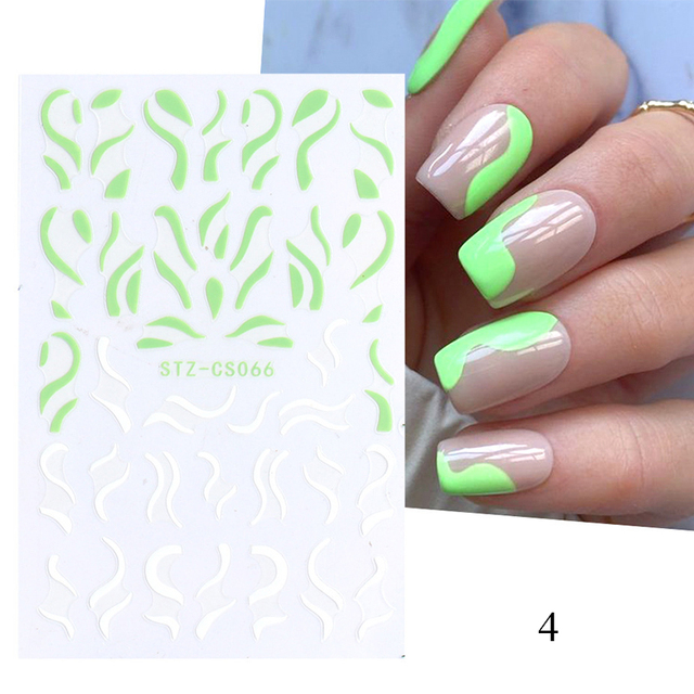 French Nail Finger Tips Sticker Guide Stencil Tape Nail Guides Stickers Manicure DIY Line Tips Nail Art Decals 3D Beauty Tool