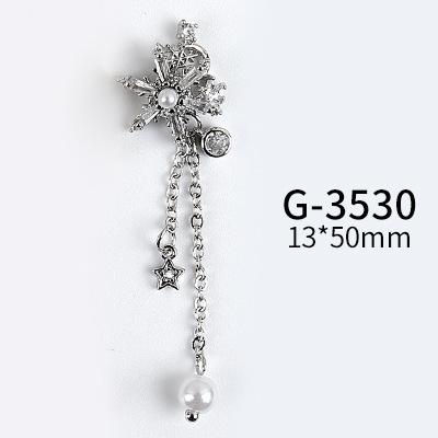 New Nail Art Real Gold Snowflake Zircon Ornaments Exquisite Snowflake Zircon Christmas Style Snowflake Pendant G-3511